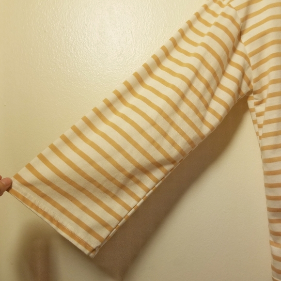 SOLD - Korean Yellow and White Striped Long Sleeve - Picture 3 of 3